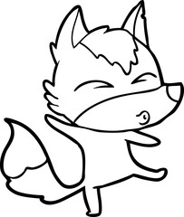 cartoon wolf pouting