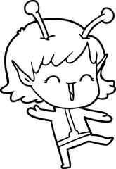 cartoon alien girl laughing