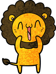 happy cartoon lion
