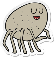 sticker of a cartoon tick