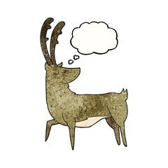freehand drawn thought bubble textured cartoon manly stag