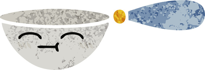 retro illustration style cartoon of a measuring spoon