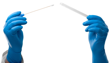 Doctor demonstrates test tubes with coronavirus Covid-19 samples.