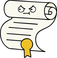 cute cartoon of a contract