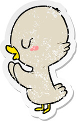 Fototapeta premium distressed sticker of a cartoon duckling