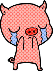 cartoon pig crying