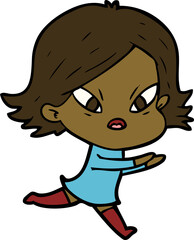 cartoon stressed woman