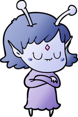 cartoon alien girl