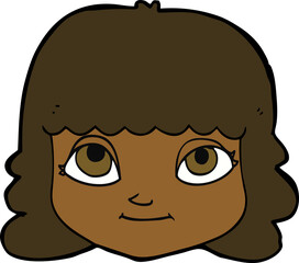cartoon happy female face