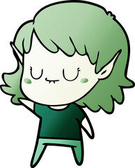 happy cartoon elf girl
