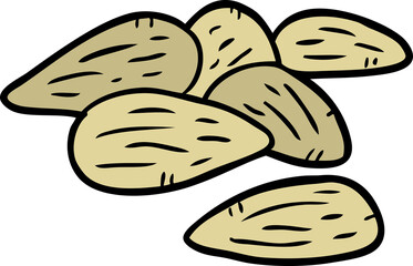 cartoon almonds