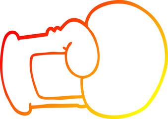 warm gradient line drawing of a cartoon boxing glove