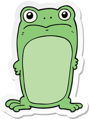 sticker of a cartoon staring frog