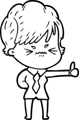 Obraz premium cartoon frustrated woman