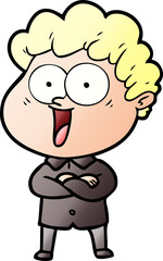 cartoon happy man