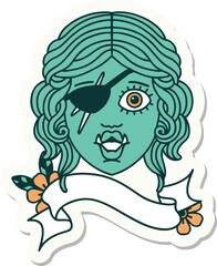 sticker of a orc rogue character face