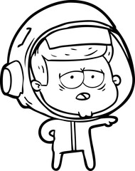 cartoon tired astronaut © lineartestpilot