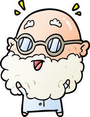 Obraz premium cute cartoon surprised old man