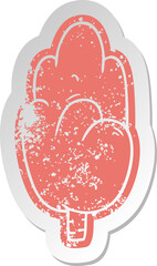 distressed old cartoon sticker single green tree