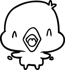 line drawing of a happy bird