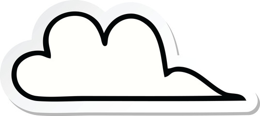 sticker of a cute cartoon cloud