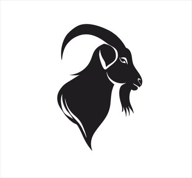 a simple silhouetted goat animal logo