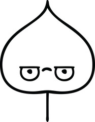 line drawing cartoon of a expressional leaf