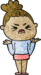 cartoon angry woman