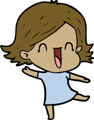 cartoon laughing woman