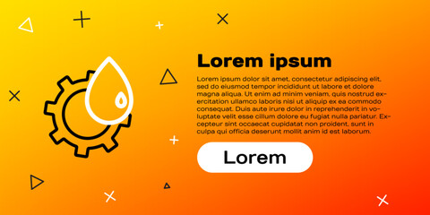 Line Oil and gas industrial factory building icon isolated on yellow background. Colorful outline concept. Vector Illustration