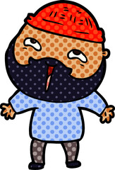 cartoon happy bearded man