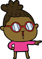 cartoon woman wearing spectacles