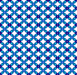 Seamless vector texture in the form of blue geometric patterns on a white background