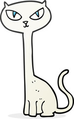 freehand drawn cartoon cat