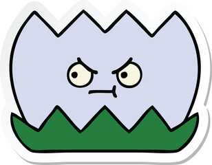 sticker of a cute cartoon water lilly