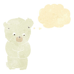 cute cartoon polar bear with thought bubble