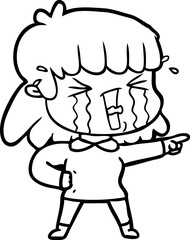 cartoon woman in tears