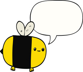 cute cartoon bee with speech bubble