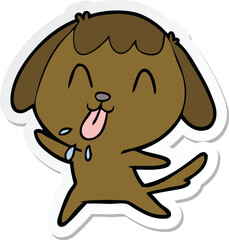 sticker of a cute cartoon dog