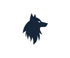 Wolf head logo abstract cartoon design