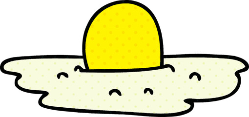 comic book style quirky cartoon fried egg