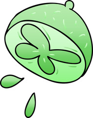 gradient shaded quirky cartoon lime
