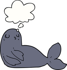 cartoon seal with thought bubble
