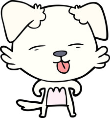 cartoon dog sticking out tongue