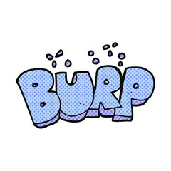 freehand drawn cartoon burp text