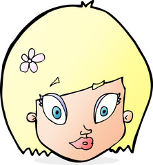 cartoon happy female face