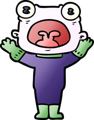 cartoon weird alien communicating