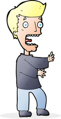 cartoon terrified man