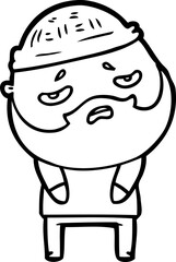 cartoon worried man with beard