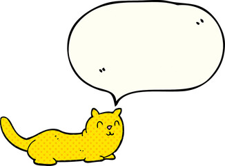 freehand drawn comic book speech bubble cartoon cat